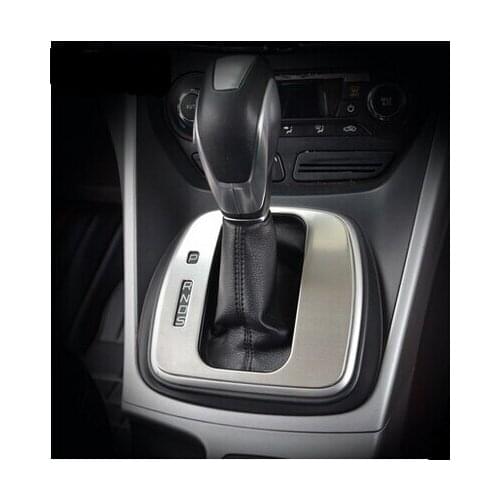 Cotochsun car styling interior trim gear head circle sticker Gear Shift stainless steel case For Ford Kuga Escape 2013-2016