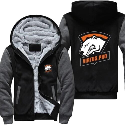 DOTA2 Team Secret Virtus.Pro logo Men Hoodies Jacket Thicken Fleece Turret International Invitation Tops USA size Plus size