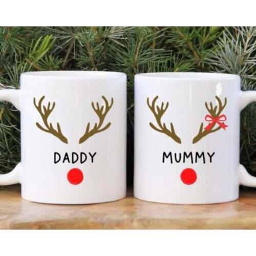 Daddy Mommy Porcelain Cups Tea and Coffee Mugs Colorful Printed Gift Items Office and Home Decoration Hot Expresso Chocolate