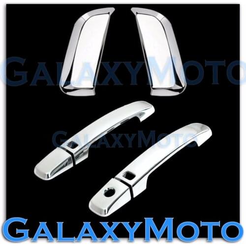 Chrome 4 Door Handle w/o PSG KH+Smart Keyhole Cover For 05-12 Nissan PATHFINDER