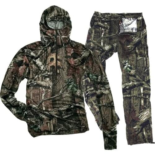 Camouflage Ghillie Suits Military Tactical Bionic Hunting Clothing Elasticity Breathable Summer Fishing Birdwatching