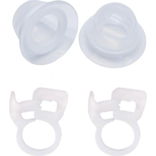 2pc Silica Gel Nipple Aspirator Corrector + 2pc Niplette Fixed Clips Treatment Redress for Flat Inverted Nipples Sucker Puller