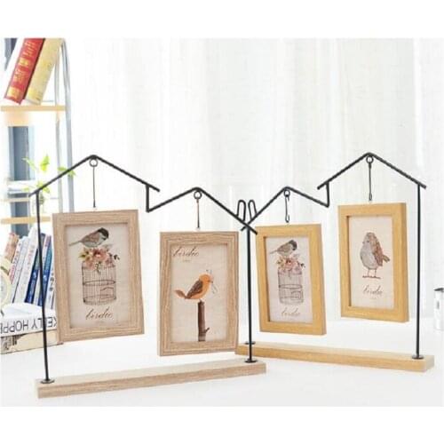 UBRUSH Creative Wood Photo Frame Two Boxes Double-sided Design Brown And Yellow 32*33.5cm Europe For 6 Inch Photo Photo Frame