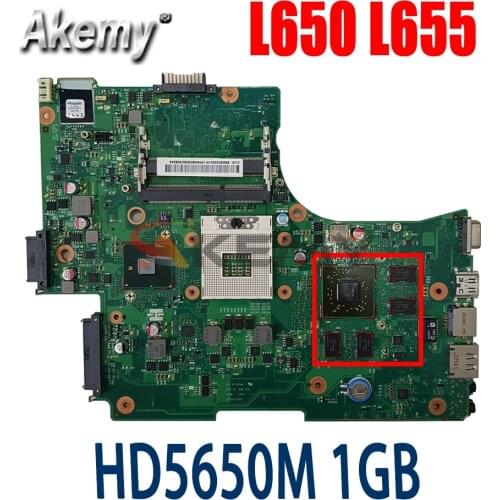 AKemy For Toshiba Satellite L650 L655 Laptop Motherboard V000218020 1310A2332305 6050A2332301-MB-A02 HD5650M 1GB Free CPU