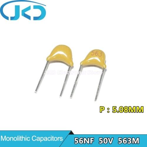 100Pcs 50V 56NF 563 Monolithic Ceramic Capacitor