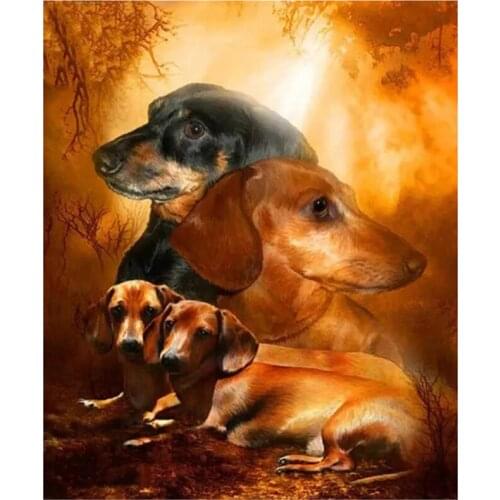 New Arrivals 5D DIY Full Round Diamond Painting Animal Dog Cross Stitch 3D Embroidery Rhinestone Mosaic Home Decor Gift Y1701