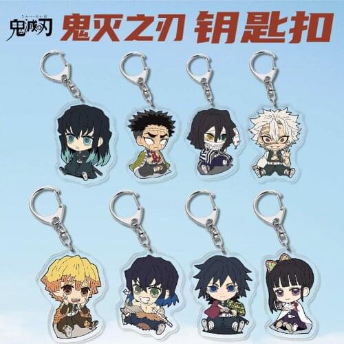New Style Cartoon Anime Demon Slayer Blade Cosplay Prop Accessory Keychain Kamado Nezuko Acrylic Key Chain Sword Keyring