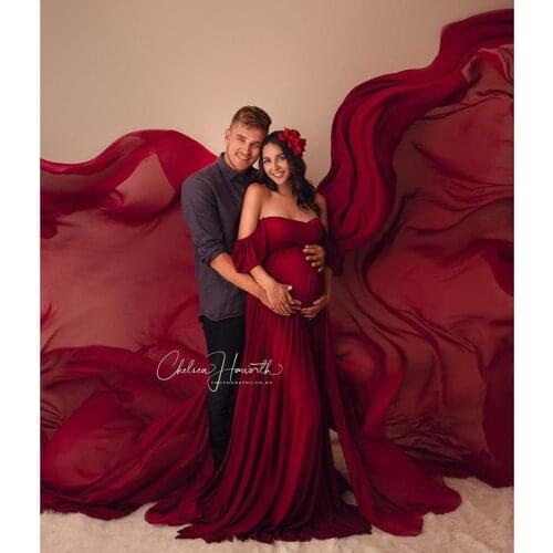 Pregnant Clothes Short Sleeve knitting Maternity Gown Dresses for Photo Shoot Sexy Shoulderless Photography Props Pregnant Women