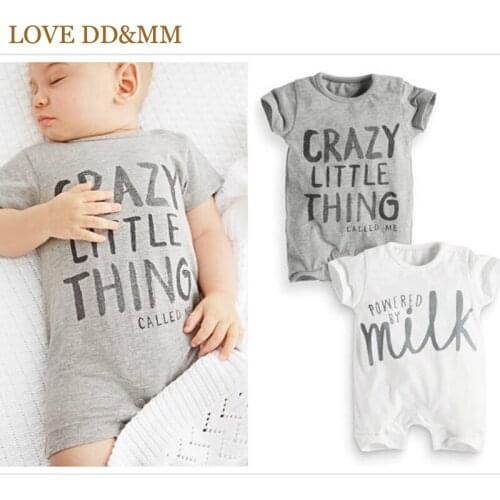 LOVE DD&MM Baby Clothing Baby Boys Clothes Girls Cartoon Short Sleeves Letter Rompers Infant Toddler One Pieces Jumpsuit