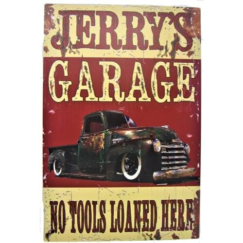 Tin Shop Signs | Vintage Tin No Tools Loaned Here Garage Sign | Personalized for Your Specific Needs | Rectangle 10x16 inches
