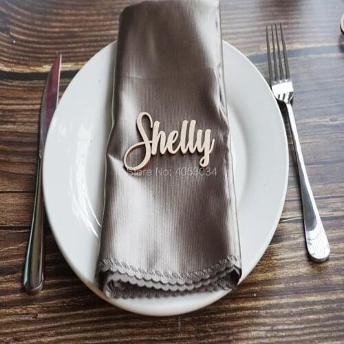 Custom Place Settings, Custom Table Settings, Wood Plate Name Cutouts, Gold Wedding ,Custom Name Place Setting, Laser Cut Names