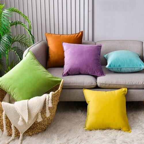 Luxury Cushion Cover Pillow Case Velvet Solid Color Pillow Cover Simple Sofa Bed Car Pillowcase Living Room Decoration 40x40cm