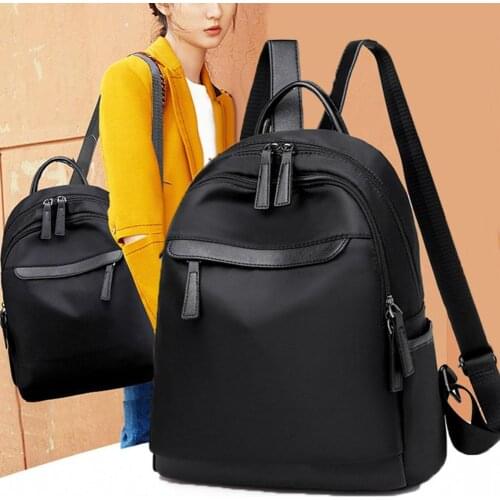 Women Waterproof Solid Color Zipper Leather Backpacks High Quality Vintage Backpack For Girls School Bag Travel Bagpack