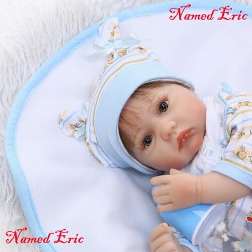 NPK 16" doll reborn babies lifelike real born bebe silicone dolls rooted hair with pacifier bottle bebe alive reborn bonecas