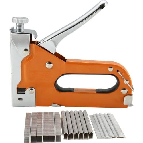 3-IN-1 Heavy Duty Manual Staple Gun Stapler Tacker With 600 Staple Tacker Hand Operated Steel Stapler Brad Nail