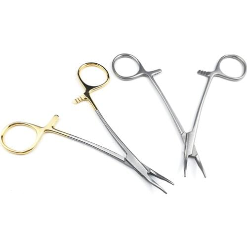 Dental Gold Plated Handle Needle Holder Pliers Stainless Steel Orthodontic Forceps Surgical Instrument Dentist Tool