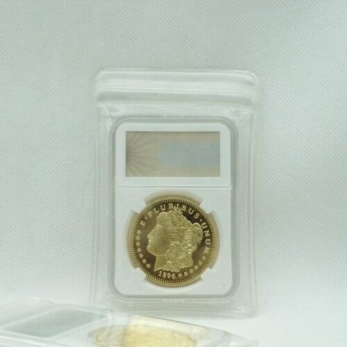 1 Oz Gold Plated USA Morgan Dollar COINS Liberty Eagle Coin Bullion Souvenir With PCCB Case