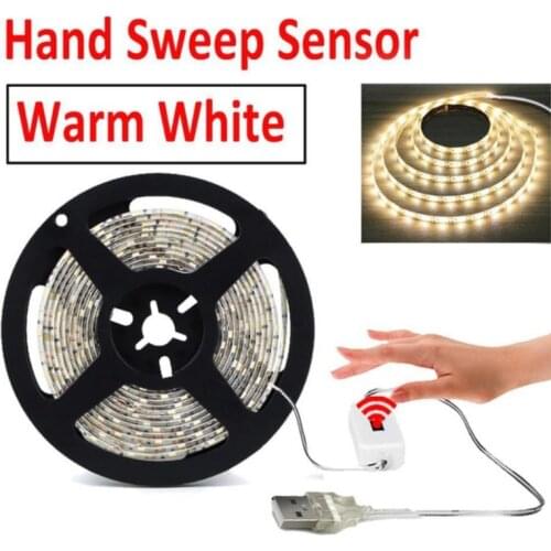 DC 5V USB LED Light Strip Smart Infrared Sensor Hand Sweep Sensor Light Waterproof Kitchen wardrobe Bar TV Motion Backlight
