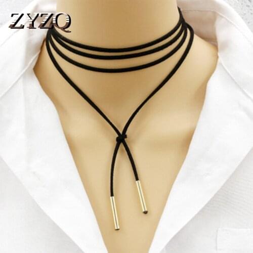 ZYZQ Trendy Rope Sweater Chain Necklace For Women Fashion All-Matched Adjustable Long Necklace Wholesale Lots&Bulk Hot Selling