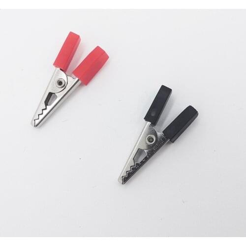 10pcs Small Alligator Clips 4mm Opening Plastic Handle Car Battery Clip Metal Battery Clip 30mm Red Black Crocodiles Clips