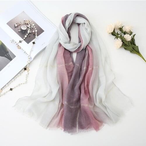 2020 Solid Color Cotton Scarf Women Soft Shawls and Wraps Hijab Scarf Muslim Female Foulard Muslim Head Scarves Hijab Stoles