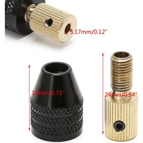 3.17mm Electric Motor Shaft Mini Chuck Fixture Clamp 0.3mm-3.5mm Drill Bit D0AC