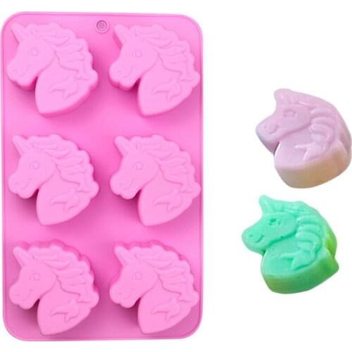 3d Unicorn Soap Mold Silicone Soap Mold For Diy Soap Making Handmade 6 Cavity Soap Mold