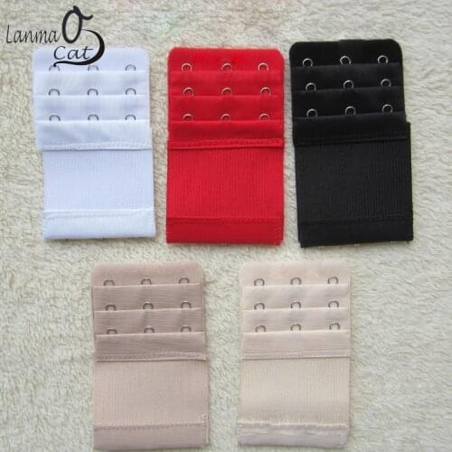 4 Pieces) 3 Hooks 3 Rows Women Ajustable Bra Extender Strap Buckle Useful Bra Extension Belt
