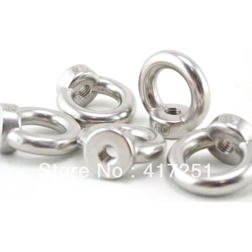 5PCS M8 Metric Threaded Eyes Nuts 304 Stainless Steel Lifting New
