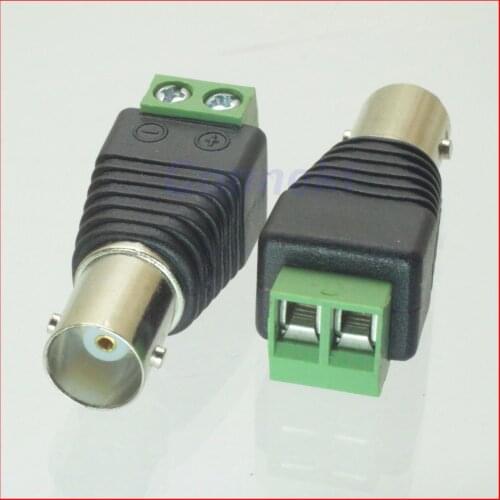 50pc CAT5 To Camera CCTV Video Balun BNC female jack AV Screw Terminal Connector