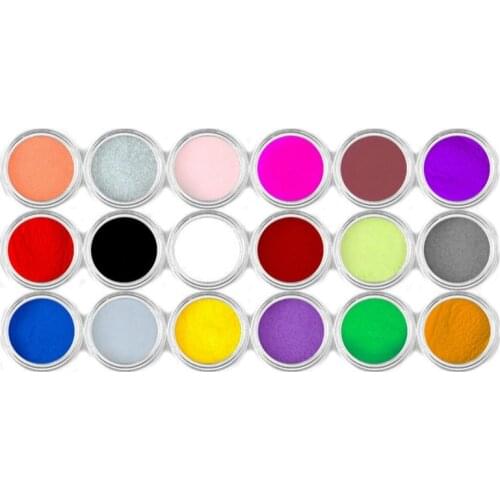 18 Colors Acrylic Powder Nail Art Decoration Sparkle Dust UV Gel Carving Sculpture Pigment Powders