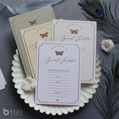 Butterfly Bronzing Painted Universal Business Office Wedding Handwritten Invitation Invitation Letter Envelope Invitation Card