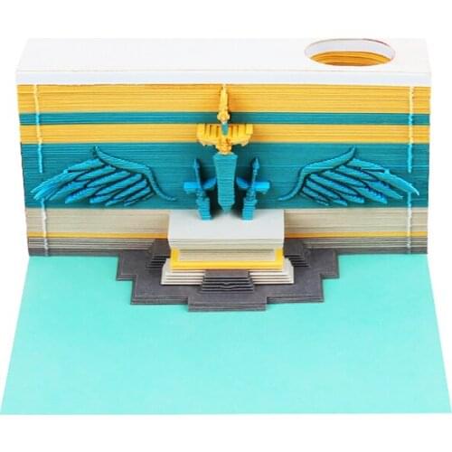 Omoshiroi Block 3D Memo Pad 15 Style Movie Building Model Sticky Note Surprise DIY Notepad Cubes Decoration Birthday Girl Gifts