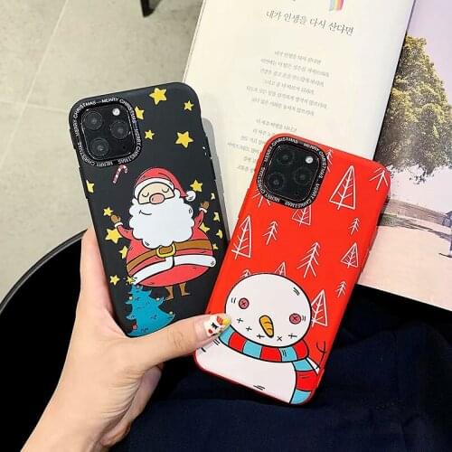 2019 Cartoon TPU phone Case for iphone 7 8 6 6s Plus X Santa Claus Christmas Cover for iphone 11 Pro Max XR XS Max snowman Case