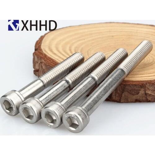 1-5Pcs DIN912 Hexagon Socket Head Cap Screws Partially Threaded 304 Stainless Steel Half Thread Hexagon Screw M4 M5 M6 M8-M12