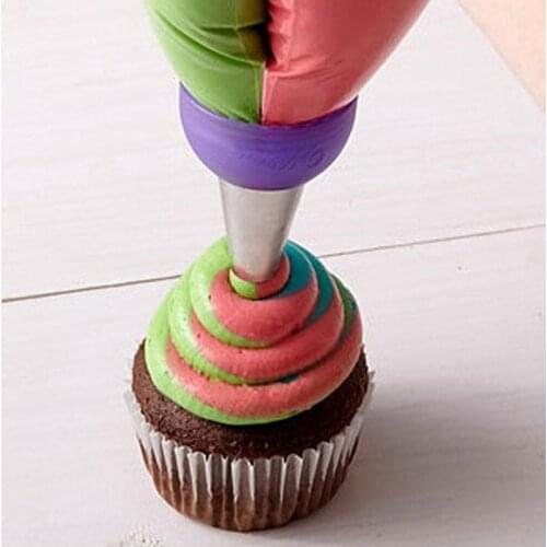 Icing Cream Piping Bag Nozzle Converter Tri-color Silicone Mold Cake Decorating Tools For Cupcake Fondant Cookie 3 Hole Gadget