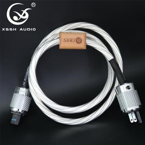 XSSH audio american audio CD amplifier amp 14mm 7 core 15AWG silver plated US EU IEC 3 pins 2 pins Figure IEC power cable Cord