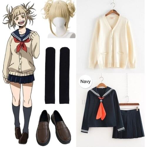 Cosplay Costume My Hero Academia Anime Cosplay Boku no Hero Academia Himiko Toga JK Uniform Women Sailor Suits with Sweaters
