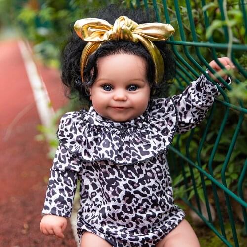 Hoomai 20" Black Skin Maddie Reborn Baby Doll 51CM Lifelike Princess Newborn Doll Bonecas For Childrens Gifts