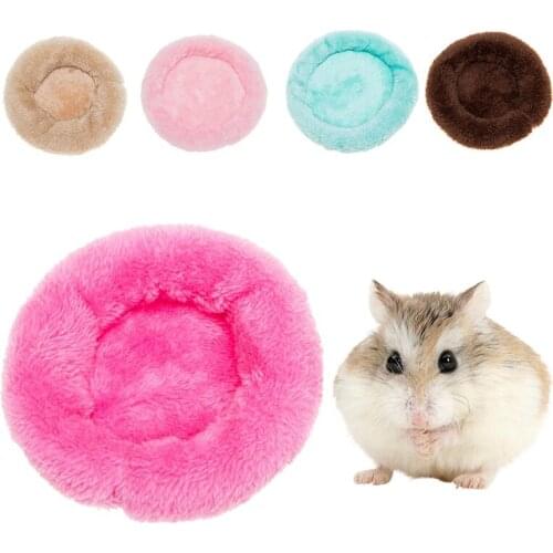 Small Pet Hamster Round Soft Fleece Mat Hamster Bed Cage Guinea Pig Winter Warm Bed Sleeping Bed Mat Small Pet Supplies