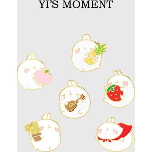 Rabbit Metal Enamel Pins and Brooches for Women Men Lapel Pin Backpack Bags Hat Badge