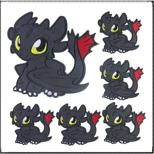 Cartoon Animal Role Dragon Cloth Sticker Iron Embroidery Clothes Applique Sewing Fabric Diy Clothing Bag Patch Decoration