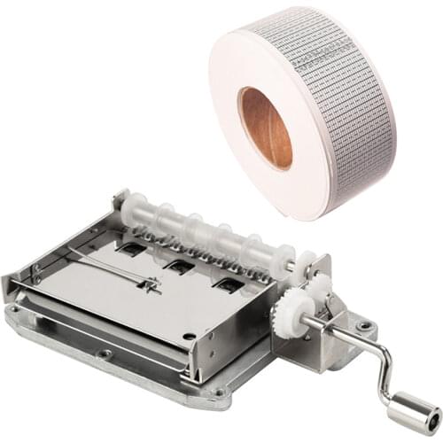 DIY 30-Note Music Box Set Hand-Cranked Programmable Mechanical Music Box 30 Notes Music Box Gift & Blank Paper Tape Hole Puncher