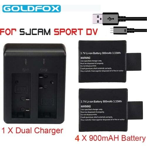 100% NEW 900mAh Rechargable Li-ion Battery For SJ4000 WiFi SJ5000 WiFi M10 SJ5000x Elite Goldfox Action Camera