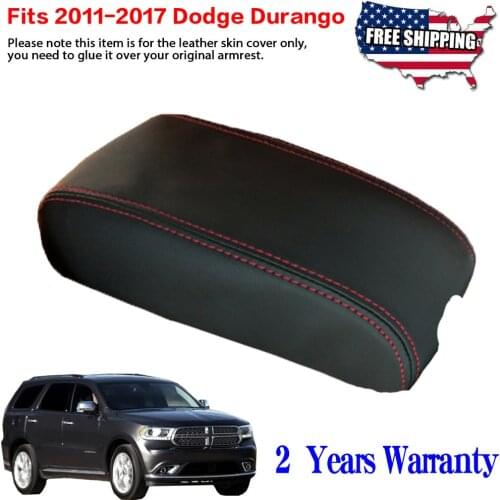 New Cover Car Center Armrest Cover Stitching PU Leather Surface Shell Trim Fit for 2011-2017 Dodge Durango