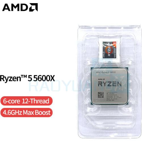 NEW AMD Ryzen 5 5600X R5 5600X 3.7 GHz Six-Core twelve-Thread 65W CPU Processor L3=32M 100-000000065 Socket AM4 no fan