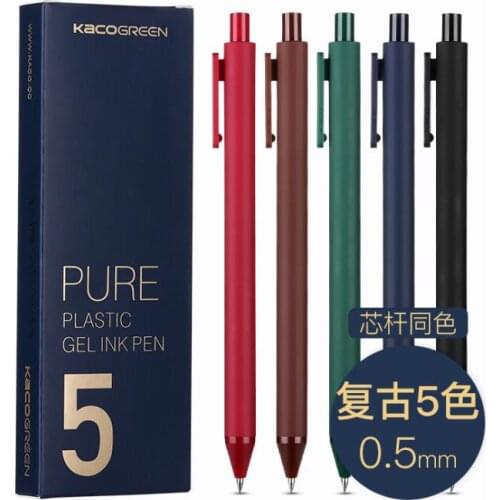 Original Xiaomi KACO Sign Pens Durable 0.5mm Refill Signing Pens 5pcs/Pack Ballpoint pen Black/Blue/Red/Green Colorful Ink 2019