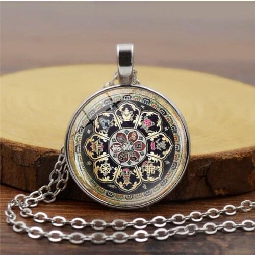 Necklace for Men Women Tibetan Buddhism Auspicious Eight Treasures Meditation Strength Time Gem Chains Jewelry New Necklace 2021