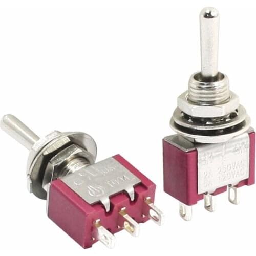 10 Pcs AC 250V 5A Momentary/OFF/Momentary 3 Position SPDT 3 Pins Toggle Switch MTS-123