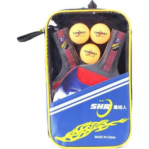 Durable Lightweight Table Tennis Racket Set Pimples In Straight Horizontal Grip Ping Pong Paddle Set for Club Beginner Student
